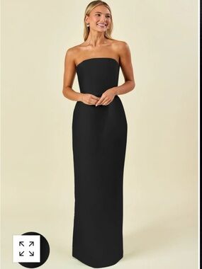 Classic Strapless Black Column Gown